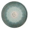 Found & Fable Flower Embossed Round Metal Tray, 35" -Luxeframe Shop found fable flower embossed round metal tray 35