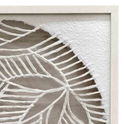 Found & Fable Glass Framed Woven Leaf Rice Paper Wall Art, 25" -Luxeframe Shop found fable glass framed woven leaf rice paper wall art 25 2