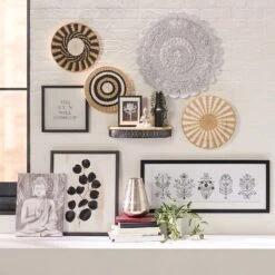 Found & Fable Handwoven Round Wall Basket, 12" -Luxeframe Shop found fable handwoven round wall basket 12 3