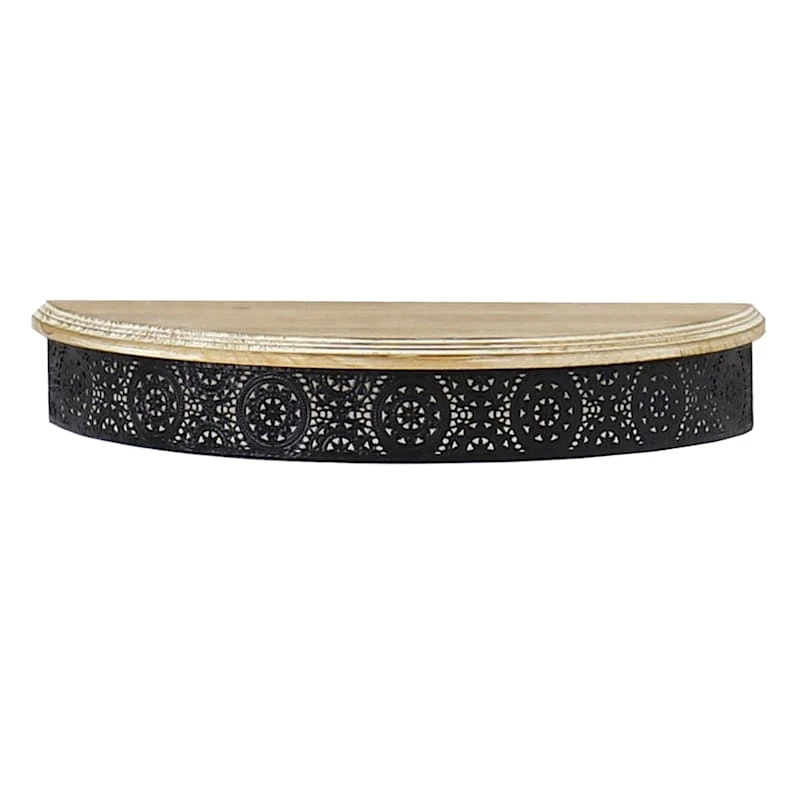 Found & Fable Ornate Metal & Wood Wall Shelf, 15x3 1 Found & Fable Ornate Metal & Wood Wall Shelf, 15x3