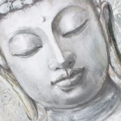 Found & Fable Silver Buddha Canvas Wall Art, 40x30 -Luxeframe Shop found fable silver buddha canvas wall art 40x30 6