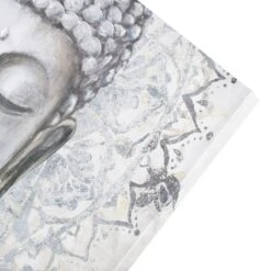 Found & Fable Silver Buddha Canvas Wall Art, 40x30 -Luxeframe Shop found fable silver buddha canvas wall art 40x30 7