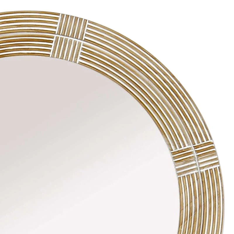 Found & Fable Wood Framed Round Wall Mirror, 34" 2 Found & Fable Wood Framed Round Wall Mirror, 34" - Image 2