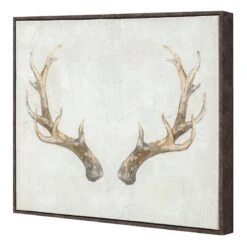 Framed Antler Canvas Wall Art, 20x16 -Luxeframe Shop framed antler canvas wall art 20x16 2