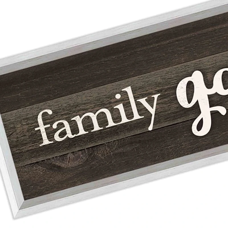 Framed Family Gathers Here Wall Sign, 8x30 2 Framed Family Gathers Here Wall Sign, 8x30 - Image 2