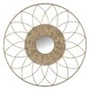 Framed Flower Weaved Round Wall Mirror, 24" -Luxeframe Shop framed flower weaved round wall mirror 24