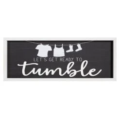 Framed Let's Get Ready To Tumble Laundry Wall Art, 20x8
