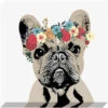Frenchie Floral Textured Canvas Wall Art, 12" -Luxeframe Shop frenchie floral textured canvas wall art 12