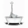 Giraffe In Bathtub Canvas Wall Art, 12x16