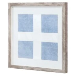 Glass Framed Blue Nautical Cross Wall Art, 16" -Luxeframe Shop glass framed blue nautical cross wall art 16 2