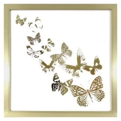 Glass Framed Butterflies Wall Art, 15"