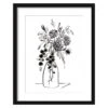 Glass Framed Floral Print Wall Art, 17x21