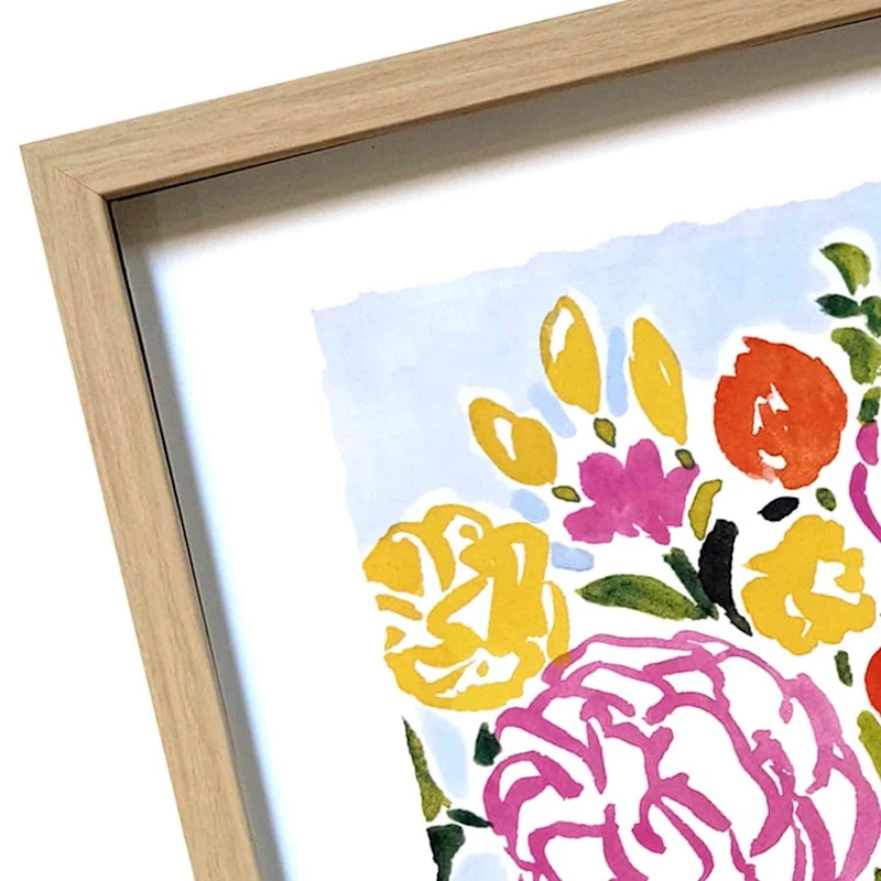 Glass Framed Floral Print Wall Art, 17x21 3 Glass Framed Floral Print Wall Art, 17x21 - Image 3