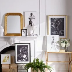 Glass Framed Floral Print Wall Art, 24x30 -Luxeframe Shop glass framed floral print wall art 24x30 2