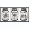 Glass Framed Food, Family, Love Wall Sign, 15x8