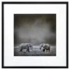 Glass Framed Image Of Elephants Wall Art, 25" -Luxeframe Shop glass framed image of elephants wall art 25