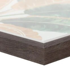 Glass Framed Leaf Print Wall Art, 20" -Luxeframe Shop glass framed leaf print wall art 20 3