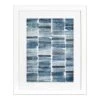 Glass Framed Matted Indigo Stripes Wall Art, 16x20 -Luxeframe Shop glass framed matted indigo stripes wall art 16x20 1