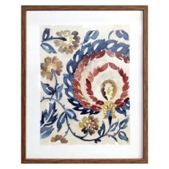 Glass Framed Paisley Print Wall Art, 16x20 -Luxeframe Shop glass framed paisley print wall art 16x20 2