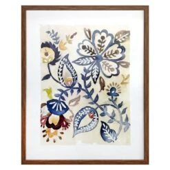 Glass Framed Paisley Print Wall Art, 16x20