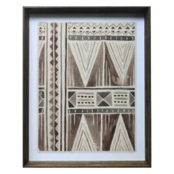 Glass Framed Tribal Print Wall Art, 23x29