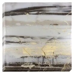 Gold Foil Black & Grey Abstract Canvas Wall Art, 40"