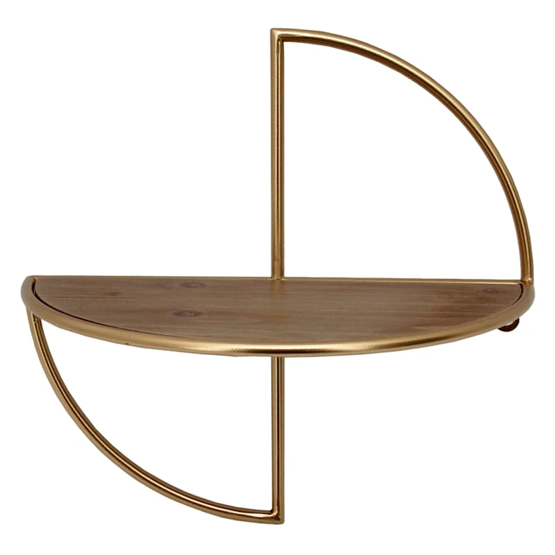 Gold Metal Abstract Wall Shelf, 12.5" 1 Gold Metal Abstract Wall Shelf, 12.5"