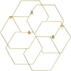 Gold Metal Hexagon Collage Clip Frame, 19"