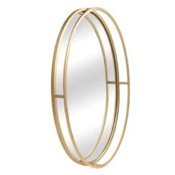 Gold Metal Oval Wall Mirror, 20x30