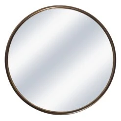 Gold Metal Round Wall Mirror, 22"