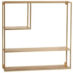 Gold Metal Square Wall Shelf, 24"