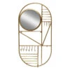 Gold Metal Wall Organizer With Mirror, 14x27 7 Gold Metal Wall Organizer With Mirror, 14x27 -Luxeframe Shop gold metal wall organizer with mirror 14x27 1