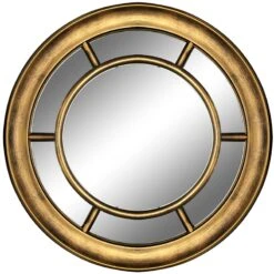 Gold Tabbed Brushed Wall Mirror, 16"