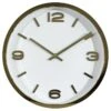 Gold & White Wall Clock, 12" -Luxeframe Shop gold white wall clock 12