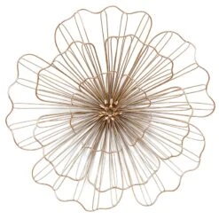 Gold Wire Flower Wall Decor, 20"