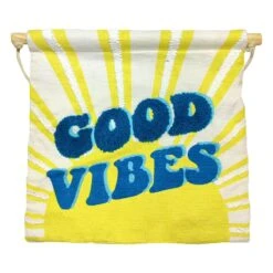 Good Vibes Yellow Hanging Tapestry, 12"