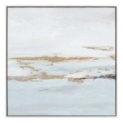 Grace Mitchell Framed White Foiled Canvas Wall Art, 16"