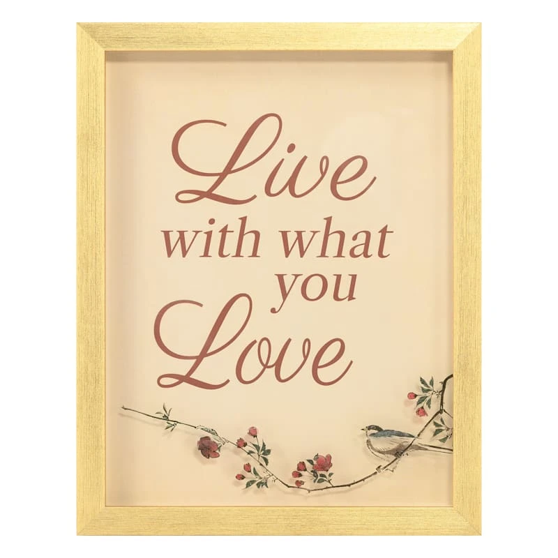 Grace Mitchell Glass Framed Live With What You Love Wall Art, 11x14 1 Grace Mitchell Glass Framed Live With What You Love Wall Art, 11x14