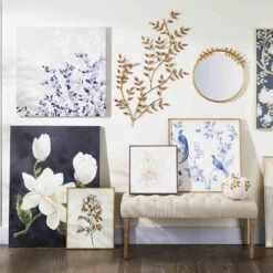 Grace Mitchell Gold Floral Framed Round Wall Mirror, 18" -Luxeframe Shop grace mitchell gold floral framed round wall mirror 18 1