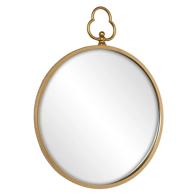 Grace Mitchell Gold Framed Round Wall Mirror, 20" 1 Grace Mitchell Gold Framed Round Wall Mirror, 20"
