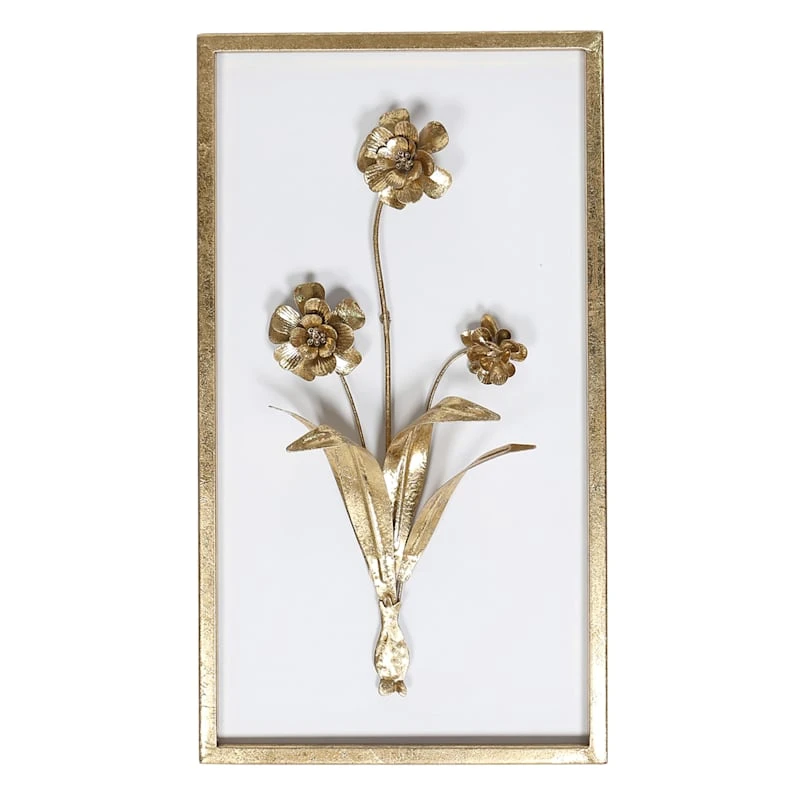 Grace Mitchell Gold Metal Floral Wall Art, 10x18 1 Grace Mitchell Gold Metal Floral Wall Art, 10x18