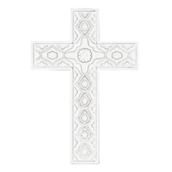 Grace Mitchell White Wooden Wall Cross, 11x16