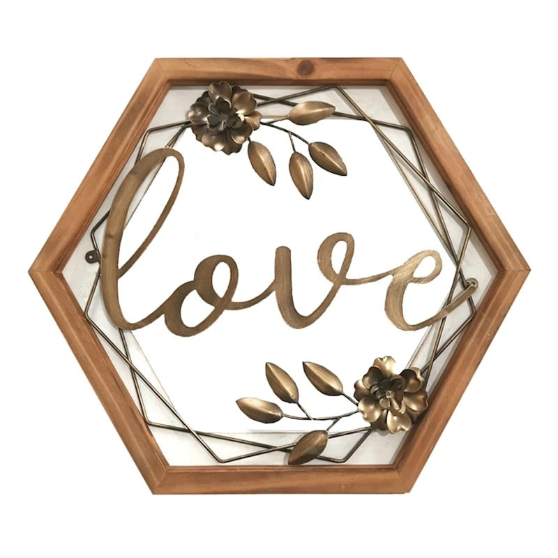 Grace Mitchell Wood & Metal Love Cutout Wall Sign, 16x14 1 Grace Mitchell Wood & Metal Love Cutout Wall Sign, 16x14