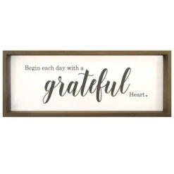 Grateful Wooden Wall Sign, 20x8
