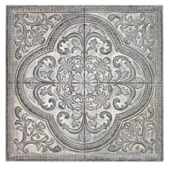 Gray Metal Square Wall Decor, 36"