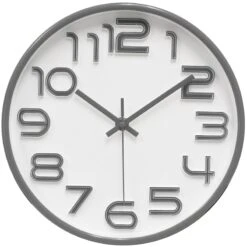 Grey Accent Wall Clock, 10"