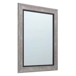 Grey & Black Framed Wall Mirror, 22x28 -Luxeframe Shop grey black framed wall mirror 22x28 2