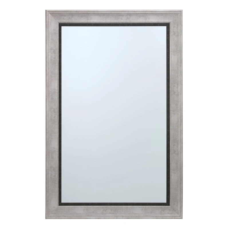 Grey & Black Framed Wall Mirror, 24x36 1 Grey & Black Framed Wall Mirror, 24x36