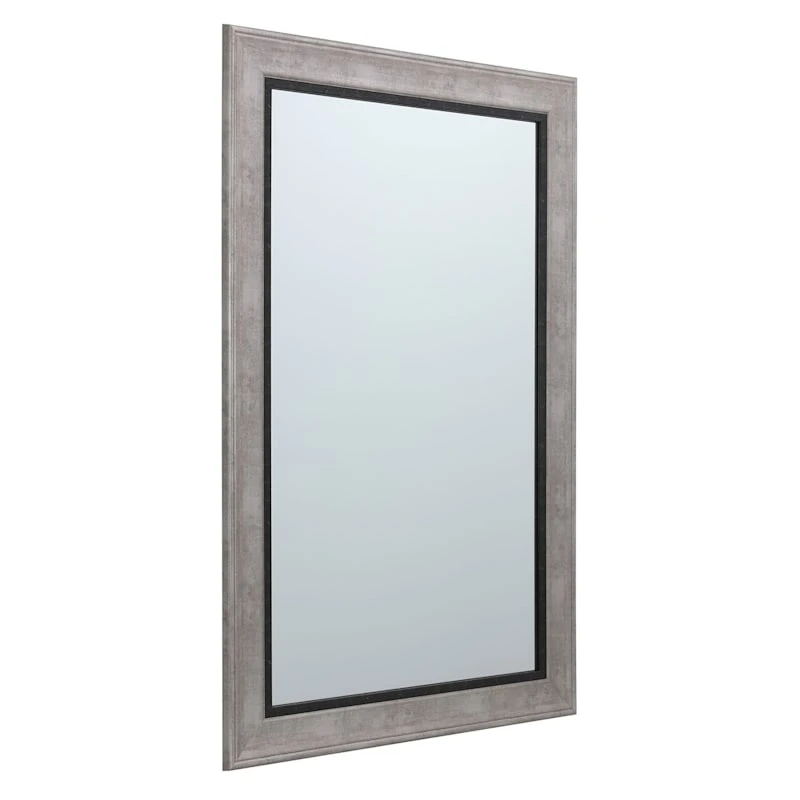 Grey & Black Framed Wall Mirror, 24x36 2 Grey & Black Framed Wall Mirror, 24x36 - Image 2