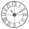 Grey Round Metal Wall Clock, 24" -Luxeframe Shop grey round metal wall clock 24